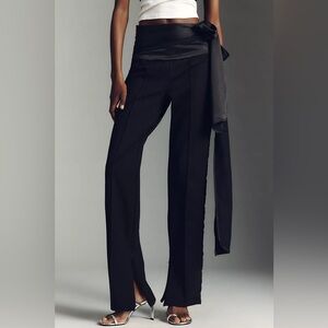 By Anthropologie Tuxe Belted Bow Slim Pants Women’s US 0